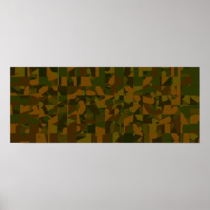 Green and Brown Camo, Abstract Pattern. Poster