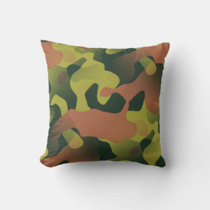 Green and Brown Camouflage Pattern Cushion