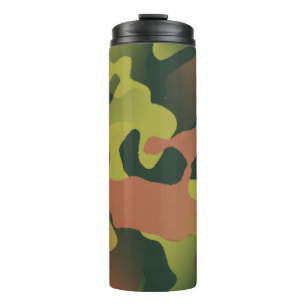 Green and Brown Camouflage Pattern Thermal Tumbler