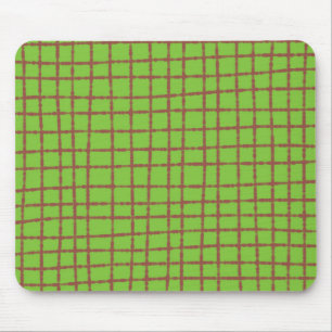 Green and Brown Check Pattern Elegant Functional Mouse Mat