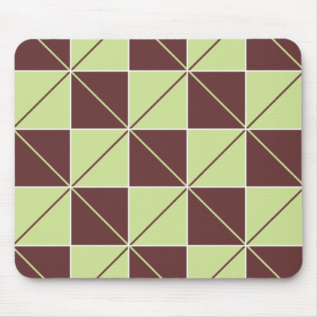 Green and Brown Chequerboard Argyle Mouse Mat (Front)