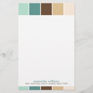 Green and Brown Modern Decorative Colour Blocks Stationery