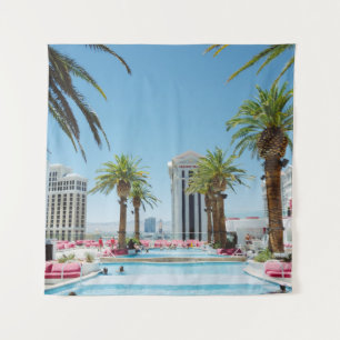 Green and brown palm trees tapestry