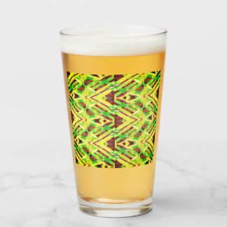 Green and brown pattern glass
