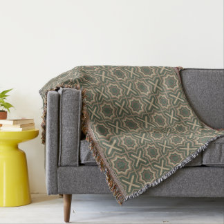 Green and Brown Pattern Throw Blanket