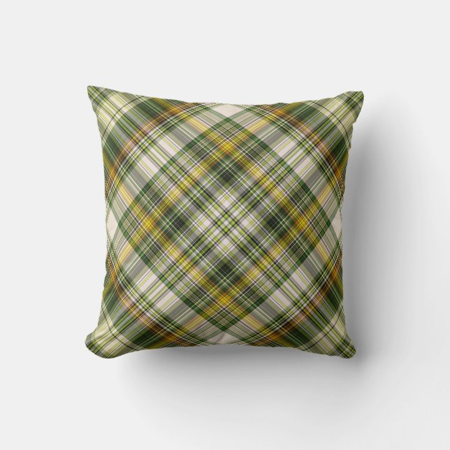 Green and Brown Plaid (angled/mc) Cushion (Front)