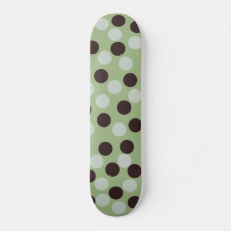 Green and Brown Polka Dot Skateboard