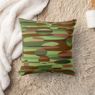 Green and Brown Spheres  Cushion
