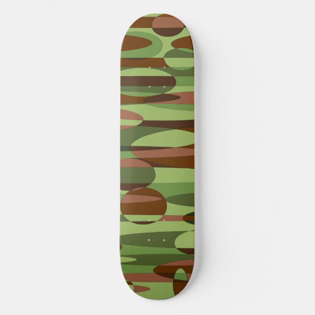 Green and Brown Spheres Skateboard Deck (Front)