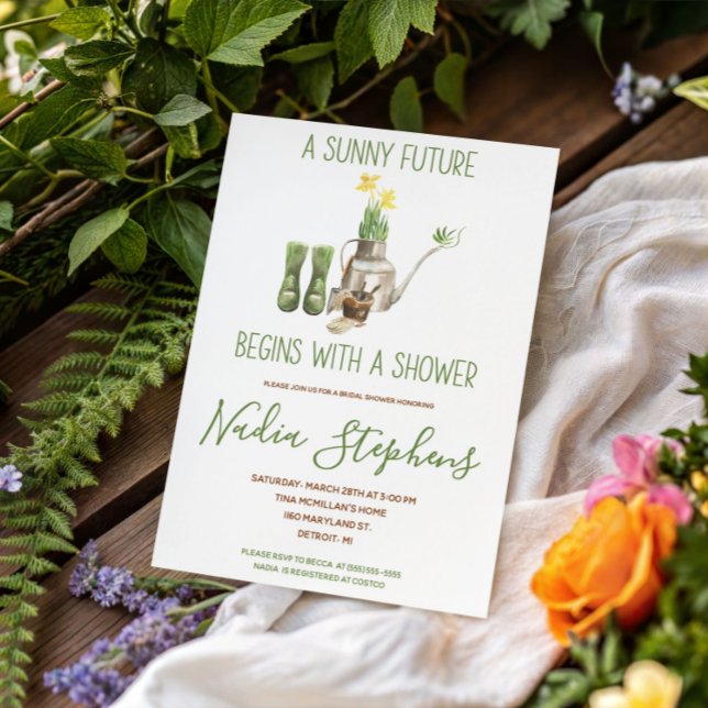 Green and Brown Spring Gardening Bridal Shower Invitation (Creator Uploaded)