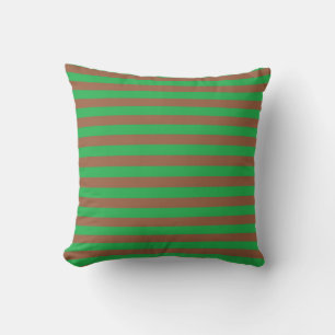 Green and Brown Stripes Cushion