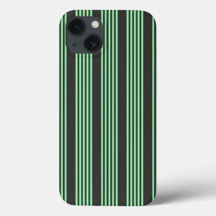 Green and charcoal five stripes pattern iPhone 13 case