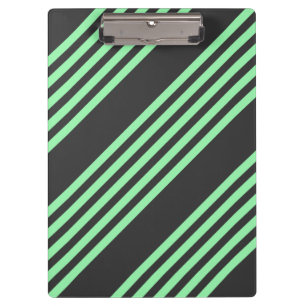 Green and charcoal five stripes pattern clipboard