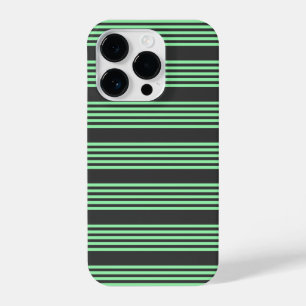 Green and charcoal five stripes pattern iPhone 14 pro case