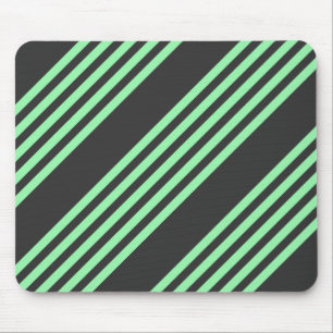 Green and charcoal five stripes pattern mouse mat