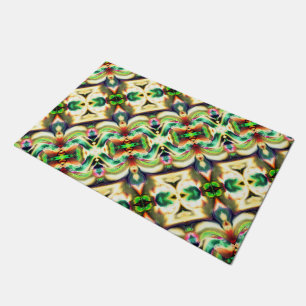 Green and coloured rapport with rough glass style doormat