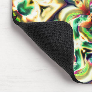 Green and coloured rapport with rough glass style  mouse mat