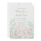 Green and Coral Floral Custom Wedding Invitation