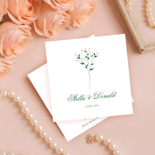 Green and Coral Wedding Invitation