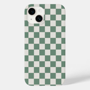 Green And Cream Chequered Classic Chequered Patter Case-Mate iPhone 14 Case