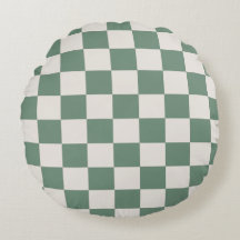 Green And Cream Chequered Classic Chequered Patter