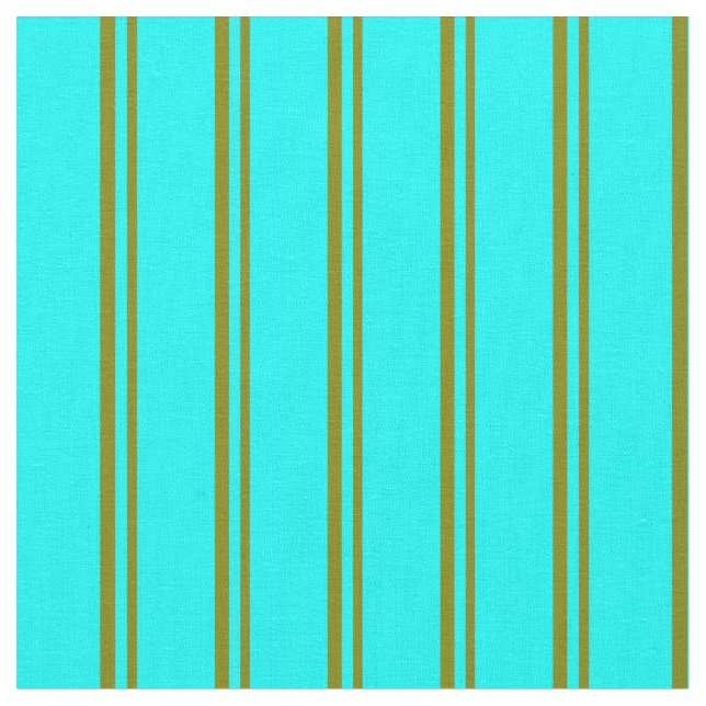 Green and Cyan Stripes/Lines Pattern Fabric (Close Up)