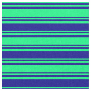 Green and Dark Blue Lines/Stripes Pattern Fabric