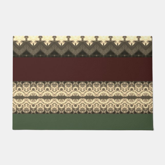 Green And Dark Brown Doormat (Front)