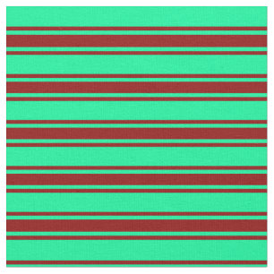 Green and Dark Red Lined/Striped Pattern Fabric