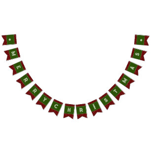 Green And Dark Red Merry Christmas Icons Flags