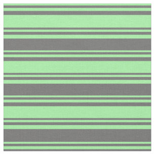 Green and Dim Grey Coloured Stripes Pattern Fabric