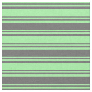 Green and Dim Grey Coloured Stripes Pattern Fabric
