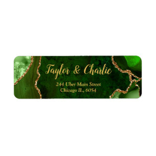 Green and Gold Agate Marble Wedding