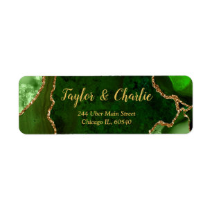 Green and Gold Agate Marble Wedding