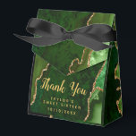 Green and Gold Agate Sweet Sixteen Thank You Favour Box<br><div class="desc">This elegant and glamourous sweet sixteen thank you favour bag features a green agate marble background with faux gold glitter accents. The text combines handwritten script and modern sans serif fonts for a classy and sophisticated look. This will be perfect for an autumn fall and winter sweet sixteen birthday party....</div>