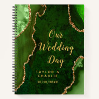 Green and Gold Agate Wedding Planner
