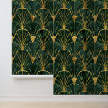 Green and Gold Art Deco Geometrics Wallpaper<br><div class="desc">This design may be personalised by choosing the Edit Design option. You may also transfer onto other items. Contact me at colorflowcreations@gmail.com or use the chat option at the top of the page if you wish to have this design on another product or need assistance with this design. I am...</div>
