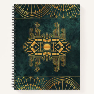 Green and Gold Art Deco  Notebook