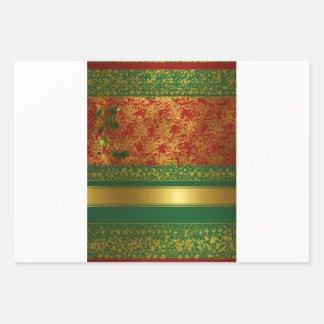 green and gold background. wrapping paper sheet