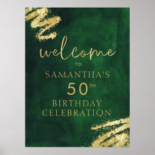 Green and Gold Birthday Welcome Poster 18x24