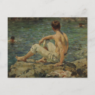 Green and Gold by Henry Scott Tuke Postcard