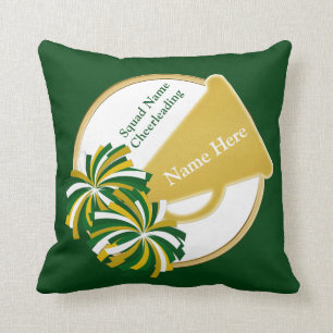 Green and Gold Cheer Gifts for Cheerleaders, Coach Cushion
