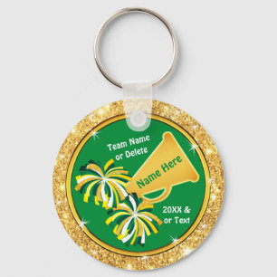 Green and Gold, Cheer Goodie Bag Stuffers, Cheer Key Ring