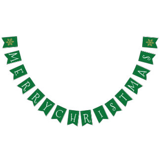 Green and Gold Christmas Bunting