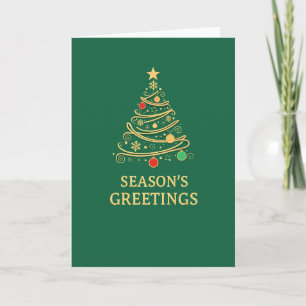 Green and Gold Christmas Christmas Card