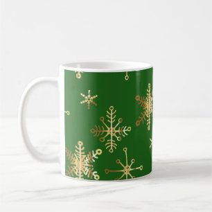 Green and Gold Christmas Coffee Mug