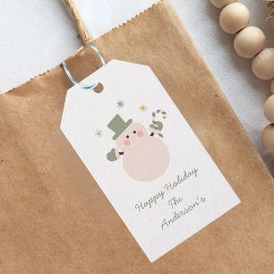 Green And Gold Christmas Holiday Party Gift Tags