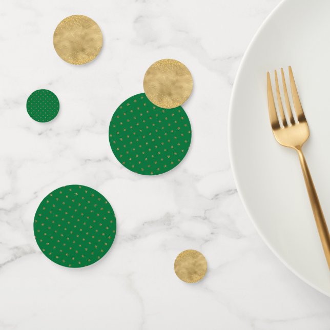 Green and Gold Christmas Party Confetti (Group)