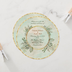 Green and Gold Circle Invitation