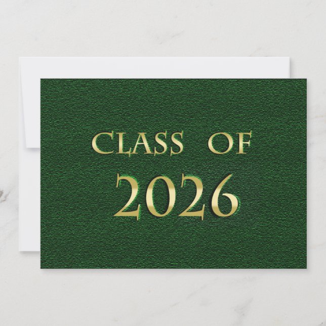 Green and Gold Class of 2026 Card (Front)